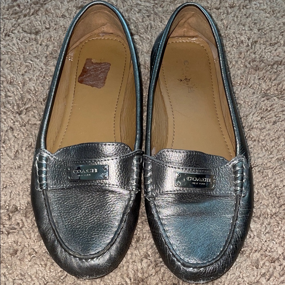 Coach Metallic Silver Women's Loafers